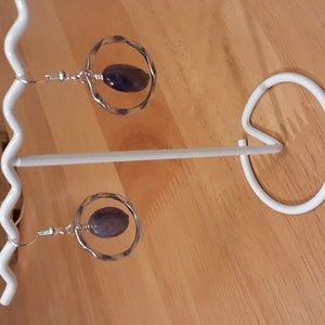 Genuine Charoite Gemstone Pierced Earrings GG139